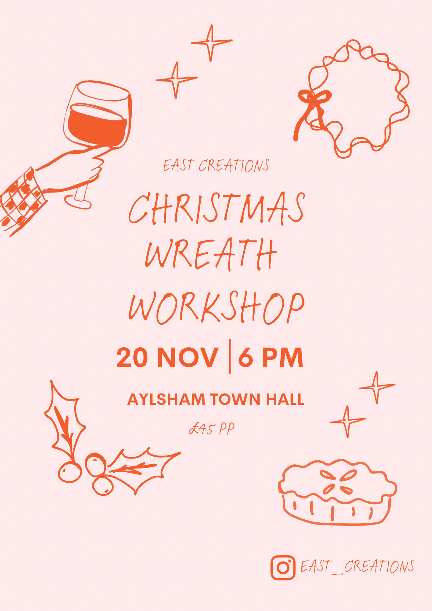 Christmas Wreath Workshop at Aylsham Town Hall - 20th November