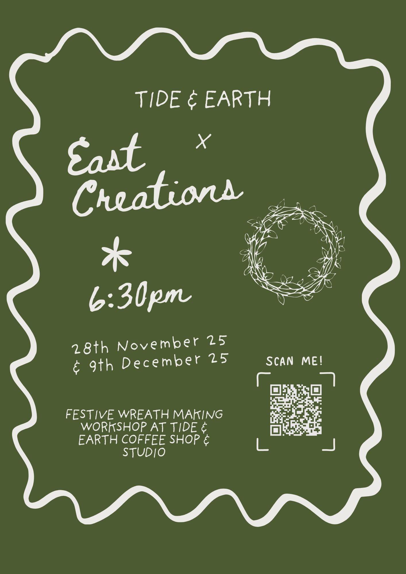 Christmas Wreath Workshop at Tide and Earth Coffee Shop - December 5th