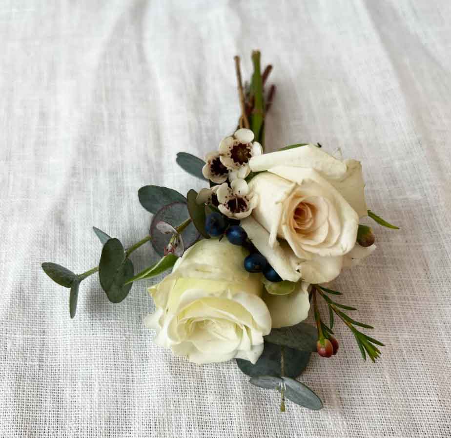 Blush Pink and White Buttonhole/Corsage