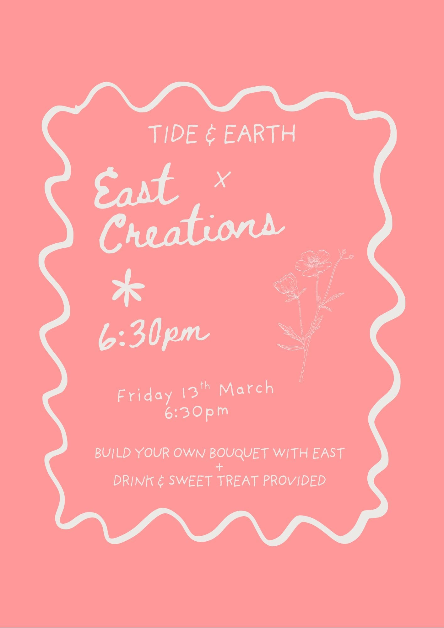 Bouquet Workshop at Tide and Earth Coffee Shop - March 13th