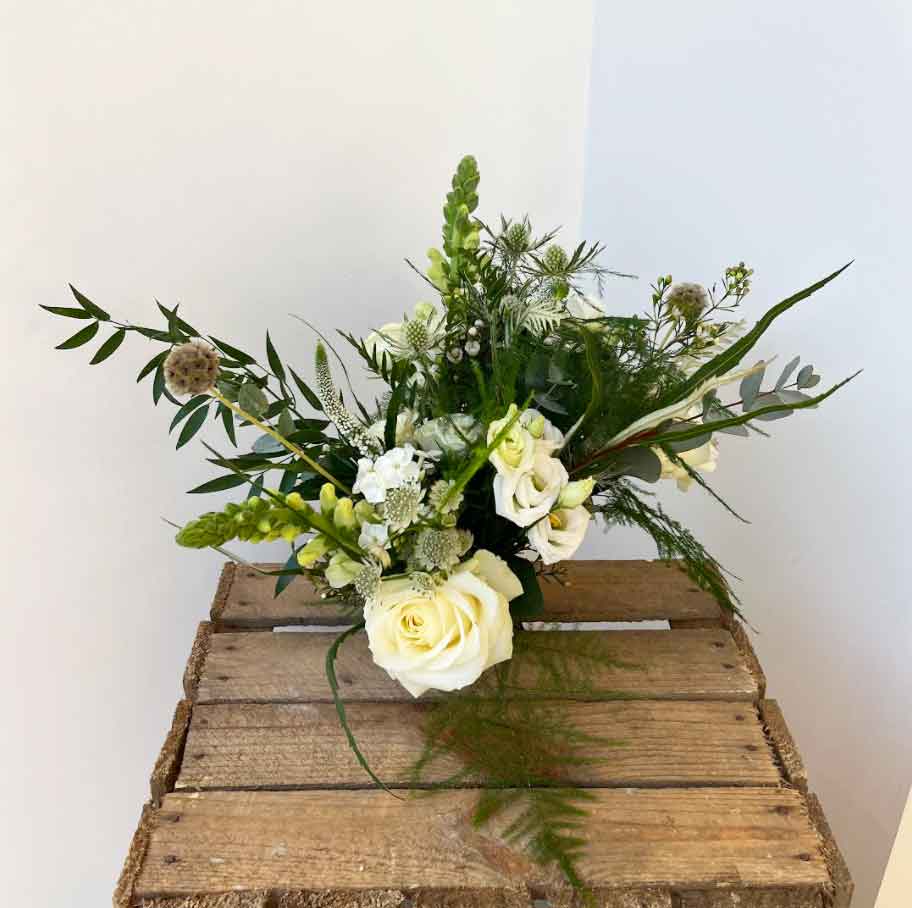 White and Green Bridesmaid Bouquet – East