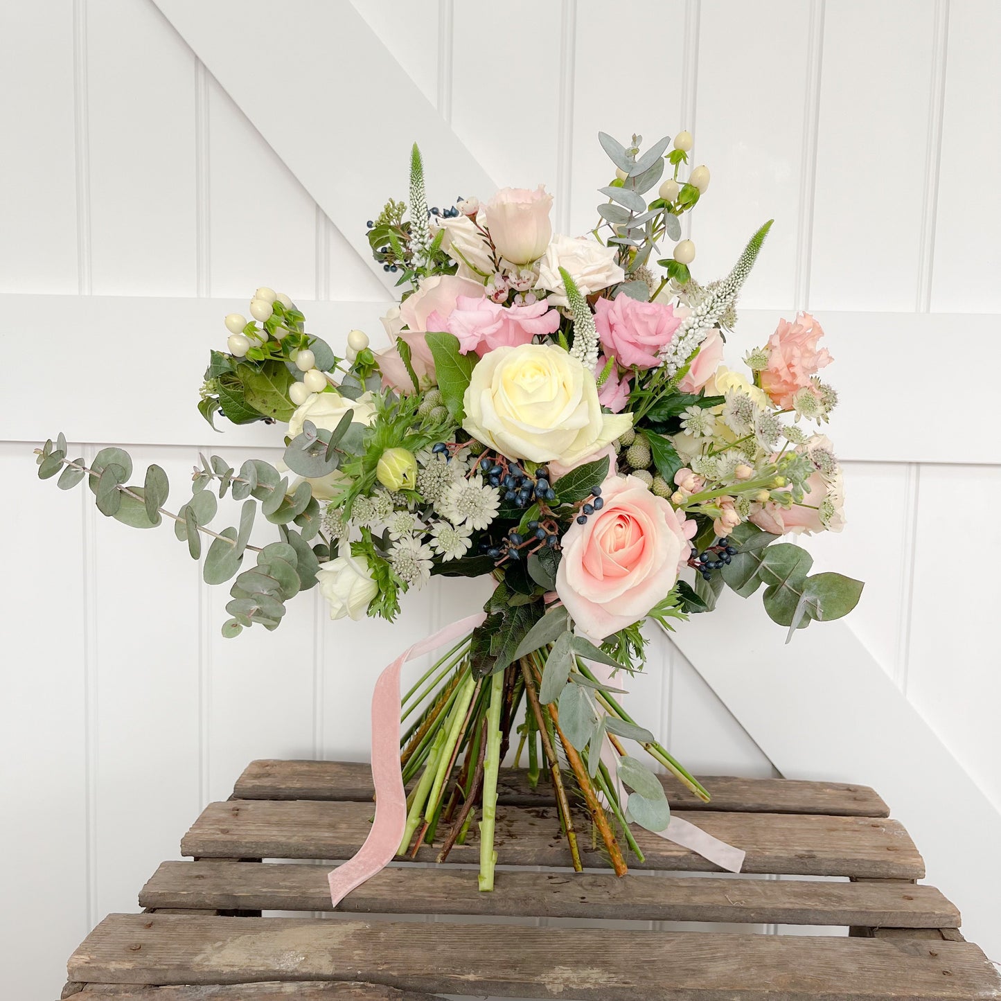 Blush pink and White Bridal Bouquet